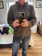 Aeropostale Men's Grey Pullover Hoodie Logo L Grey