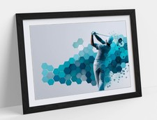 MAN SWINGING GOLF CLUB BLUE
