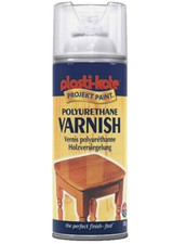 Plasti-kote Varnish Spray Can Clear Gloss 400ml Areosol Protects Wood Scratches
