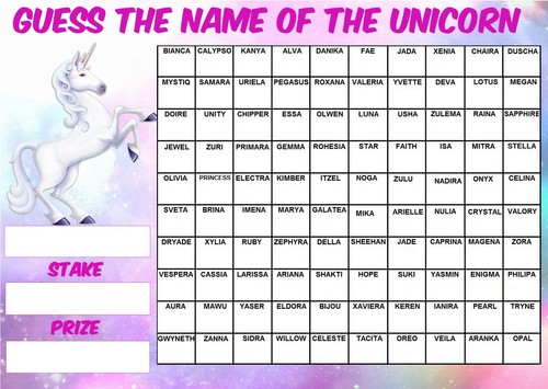 Guess the name unicorn - guess,