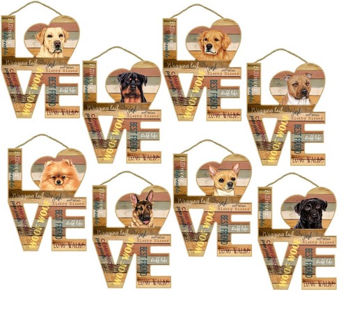 Love wooden wall plaque with - love,