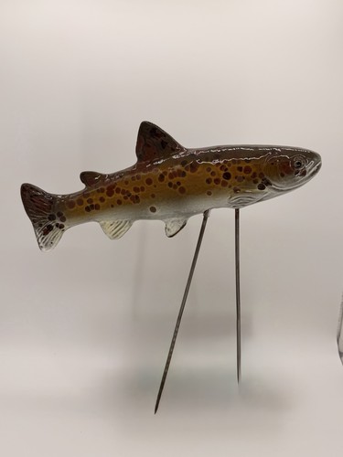 Ceramic fish figurine - ceramic, spotted
