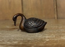 vintage wooden carved Swan