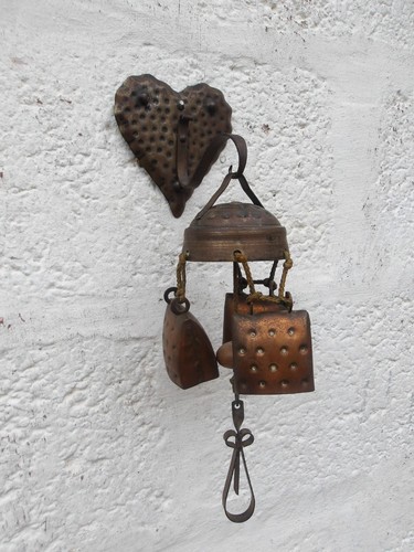 Vintage copper cow bell - cow, wind
