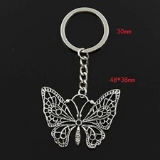 BUTTERFLY  keyring keychain metal gift her him