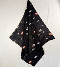 Oliver Bonas Scarf Black 'lips & lashes' Square 100% silk. Gorgeous
