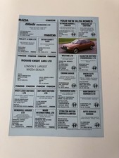 Original Vintage 1985 Alfa Romeo Alfa Arna Magazine Advert Poster Garage Retro