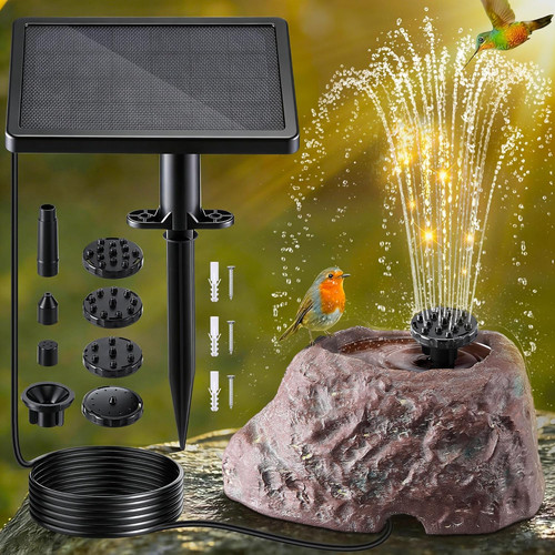 Solar bird bath - solar,