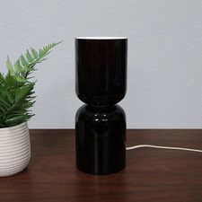 Vintage 90s HABITAT Black Cased Glass CAPSULE Table Lamp/Light By Jonas Damon