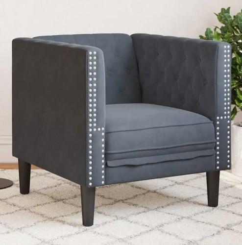 Dark grey velvet sofa - dark,