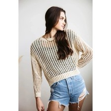 Aaron & Amber Cream Open-Knit
