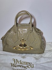 Rare Vintage Vivienne Westwood Ostrich Skin Beige Big ORB Yasmine Bag