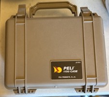Peli Protective 1150 Case Desert Tan Brown Waterproof Dustproof Hard Shell VGC