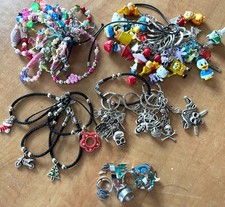 Joblot bracelets Rings halloween skull key rings party bag Xmas stocking fillers