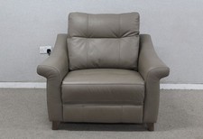 G Plan Riley Capri Mushroom Leather Power Reclining Snuggler Armchair