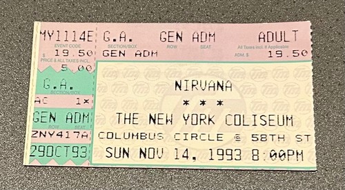 Nirvana ticket stub - nirvana, 11/14/93