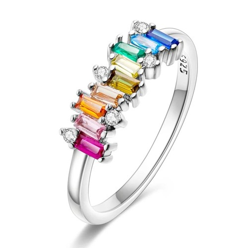 Rainbow zircon eternity band - zircon,