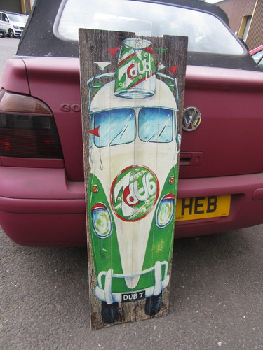 Vintage camper sign hand - vw,