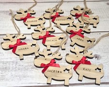 Personalised Wooden Reindeer Christmas Tree Decoration First Christmas Keepsake