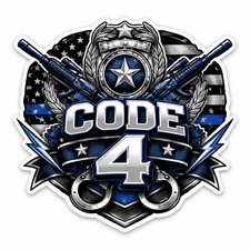 Thin Blue Line Sticker Code 4