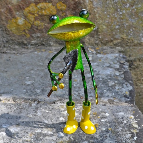 Metal green frog - metal,