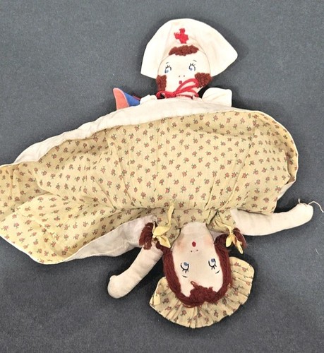 Antique cloth doll topsy turvy - cloth,