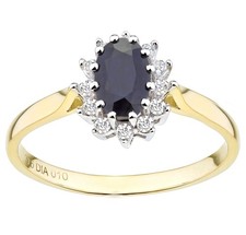 9ct gold natural blue sapphire - 9ct,