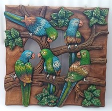 Carved Wooden Parrot Wall