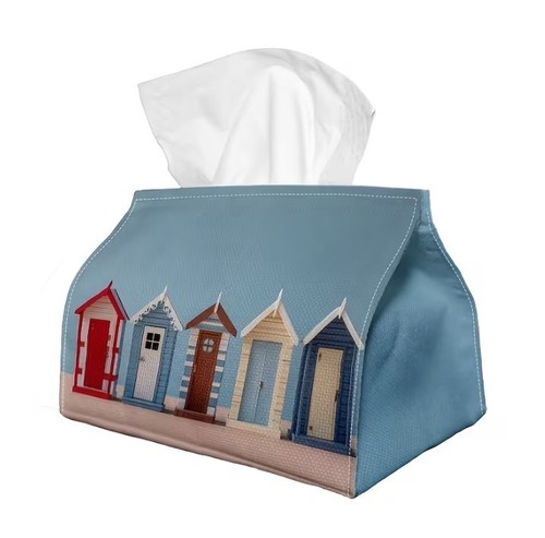 Beach huts print - print, tissue