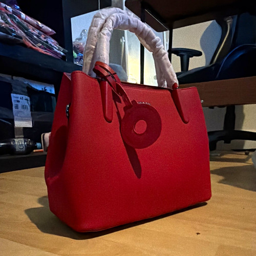 Fedra red leather tote bag - leather,