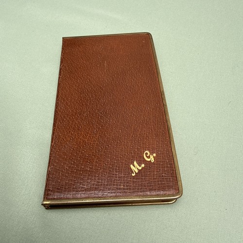 Vintage brown pigskin and gold - pigskin,