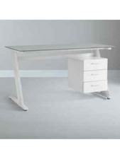 John Lewis Zane Glass Desk (White), RRP £250