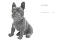 French Bulldog Sitting Velveteen Flocked Grey Ornament Seconds to clear