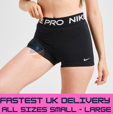 Nike Pro Womens 3” Black Shorts Dri-Fit - ALL SIZES S M L - Small Medium Large