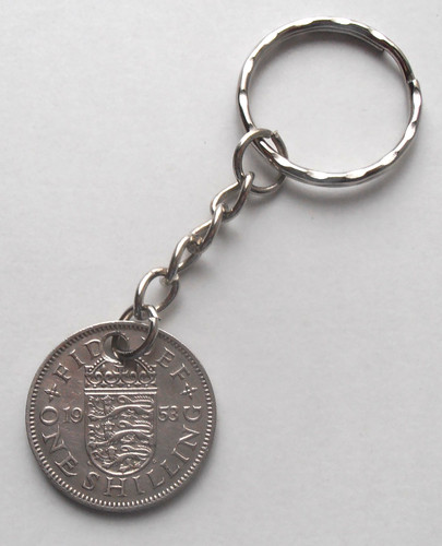 1953 english shilling keyring - 1953,