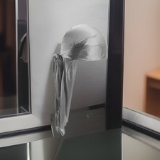 Silky Satin Long Tail Grey Du-rag  Cap Unisex 