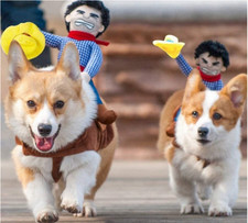Pet Cat Dog Costumes Clothes Party Funny Dress Up Cowboy Jacket Coat Halloween