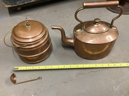 Antique copper kettle and - antique,