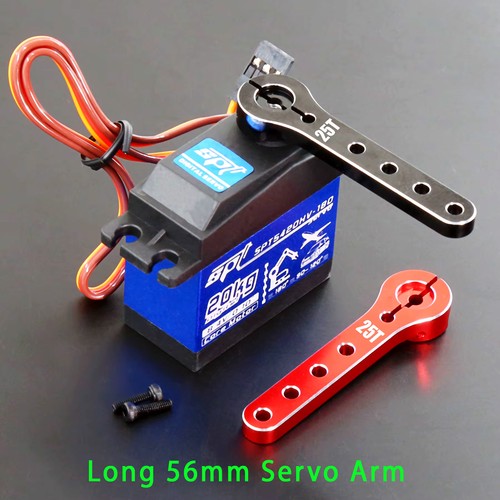 Aluminium long 56mm servo - aluminium,