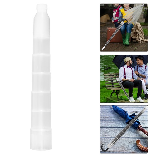 White reusable stick umbrella - white,
