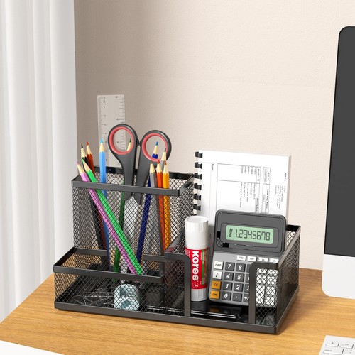 Metal mesh desk organiser - metal,