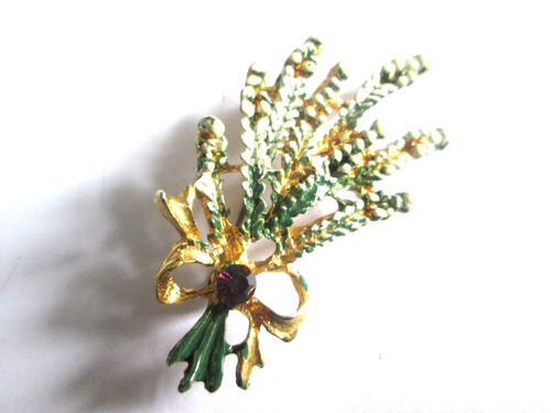 Lucky scottish heather brooch - scottish,
