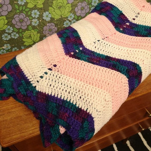 Chunky knitted purple cable - chunky,