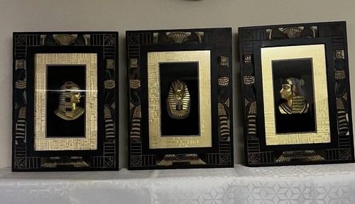 Vintage egyptian wall art trio - egyptian,
