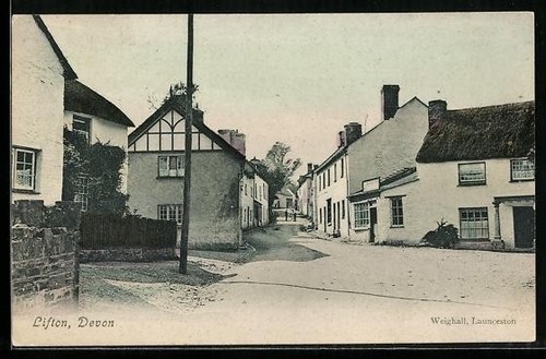 Postcard lifton devon - lifton, street