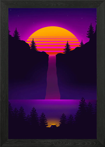 Waterfall retro neon light - neon,