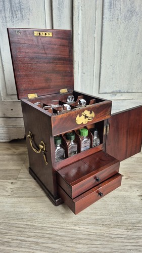 Antique mahogany apothecary - antique,