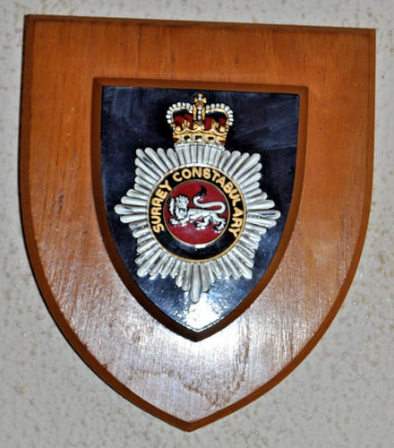 Surrey police plaque shield - police,