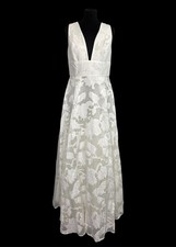 Coast Plunge V Full Skirted Jacquard Dress Wedding Dress UK Size 12 BNWT