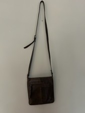 Animal Brown Leather Cross Body Bag Satchel 